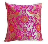 Set of 5 Silk Peacock Cushion Covers, Sofa Cushion Cover 16x16 Inches, Birthday Gift, Decorative Throw Pillow, Decorative Cushion Covers